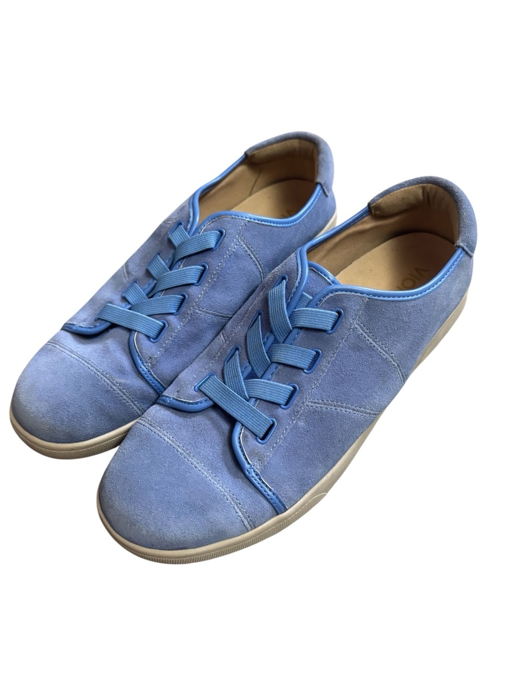 Vionic Periwinkle Blue Jean Suede Sneakers No Tie Slip On Shoes 10 orthopedic